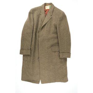 Vintage Rodex Of London Mens Size 42 Regular Tan Brown Wool Trench Coat Hidden